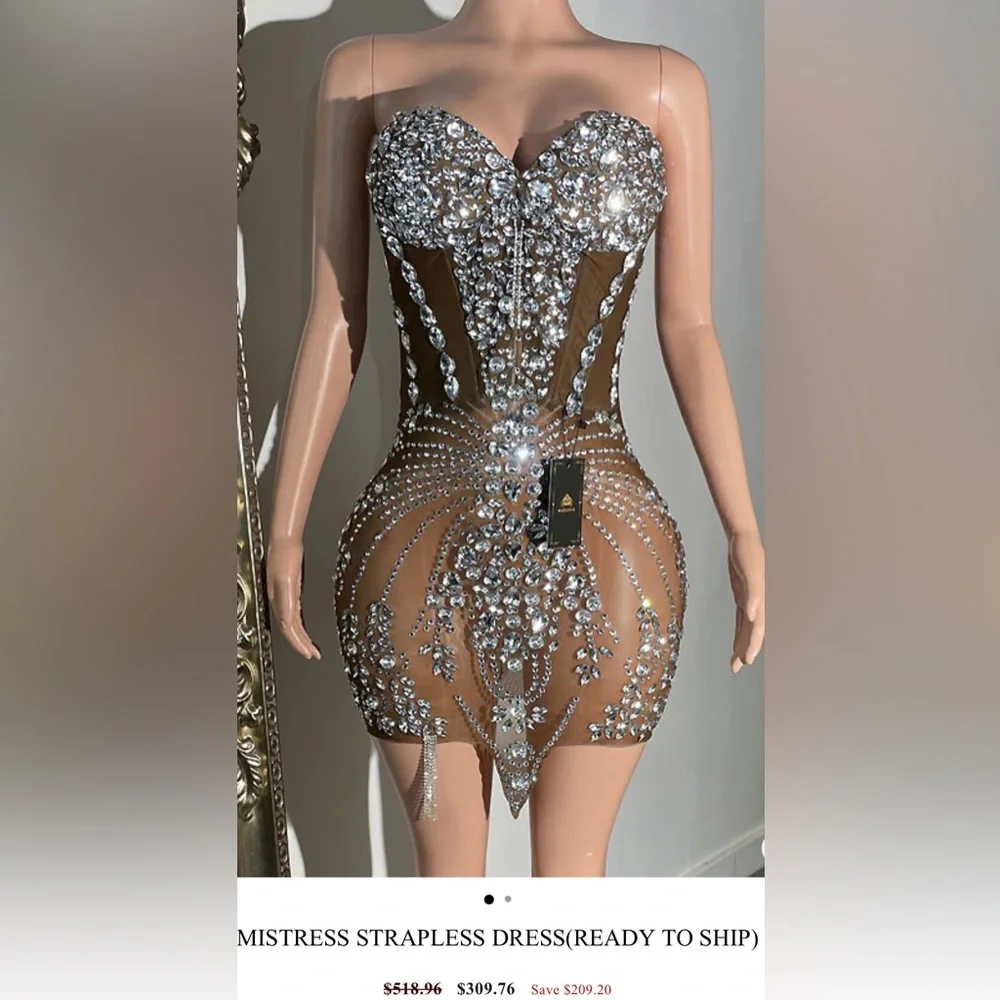 ✨FIRM PRICE✨Bling Strapless dress - Picture 5 of 16